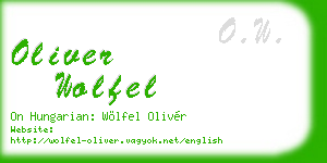 oliver wolfel business card